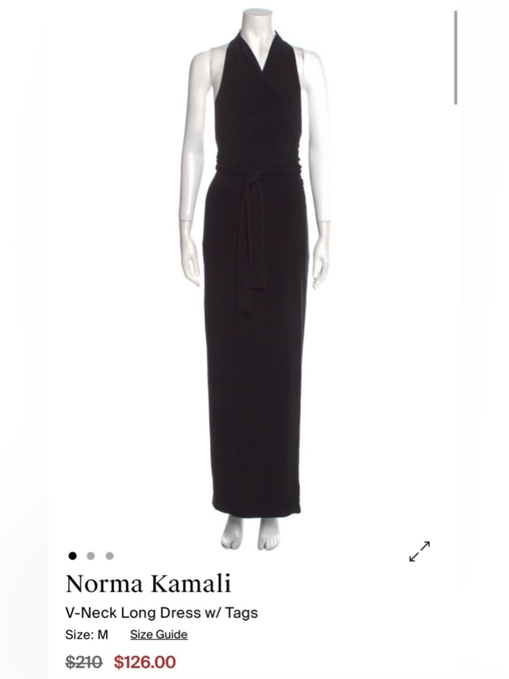 Norma Kamali Black Wrap Dress - Pristine